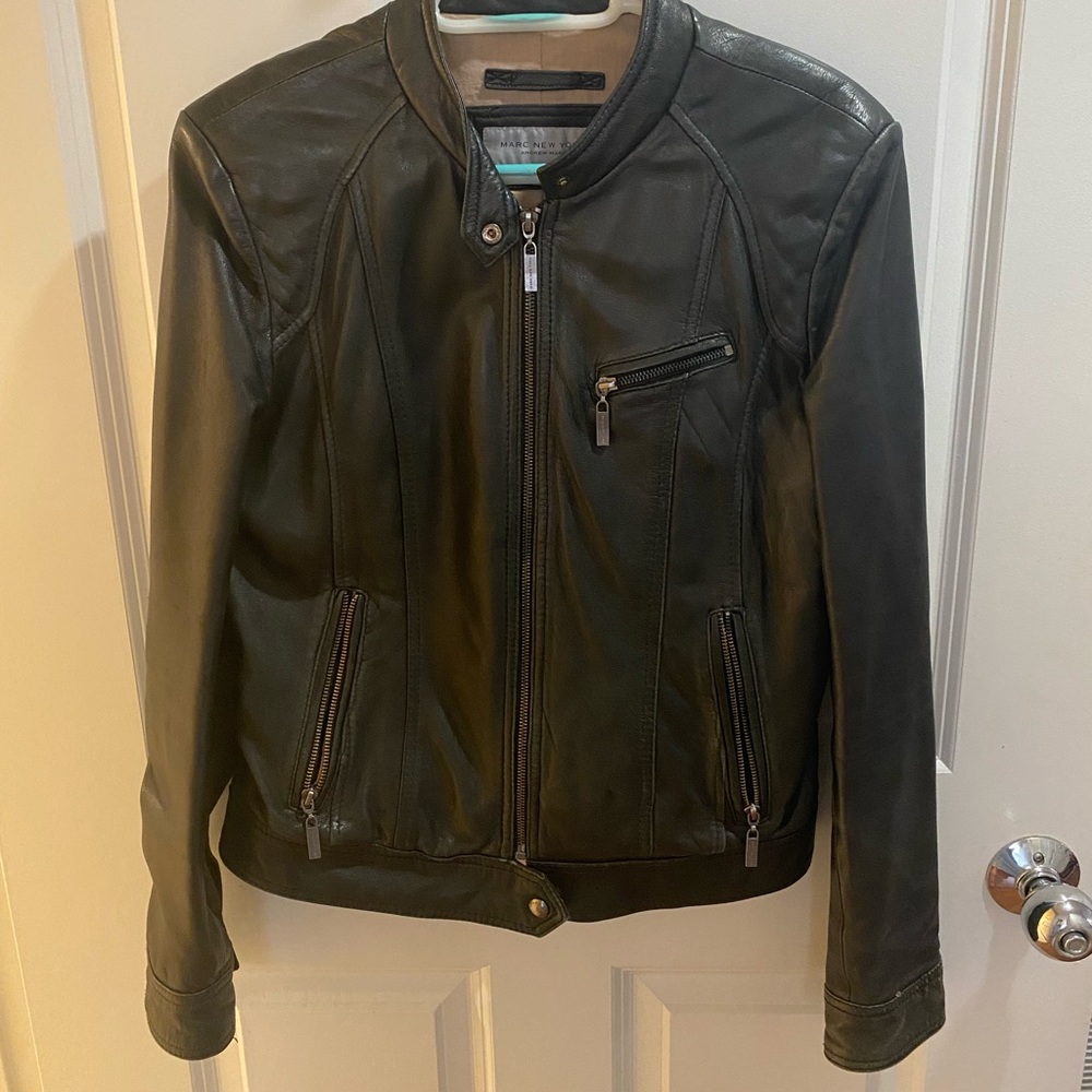 Andrew Marc 100% Genuine Leather Moto-Style Jacket